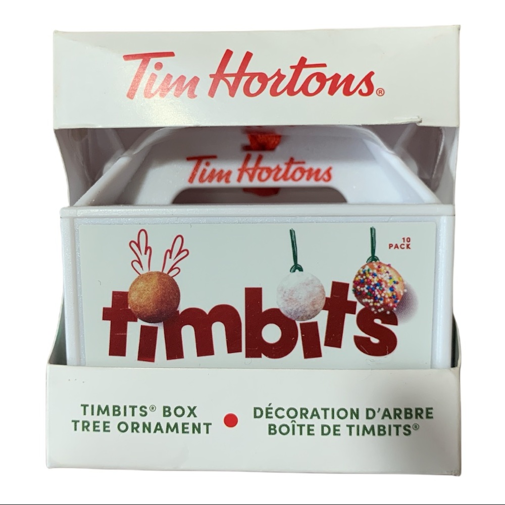 NWT Tim Hortons Timbits White Box Christmas Tree Ornament Collectible